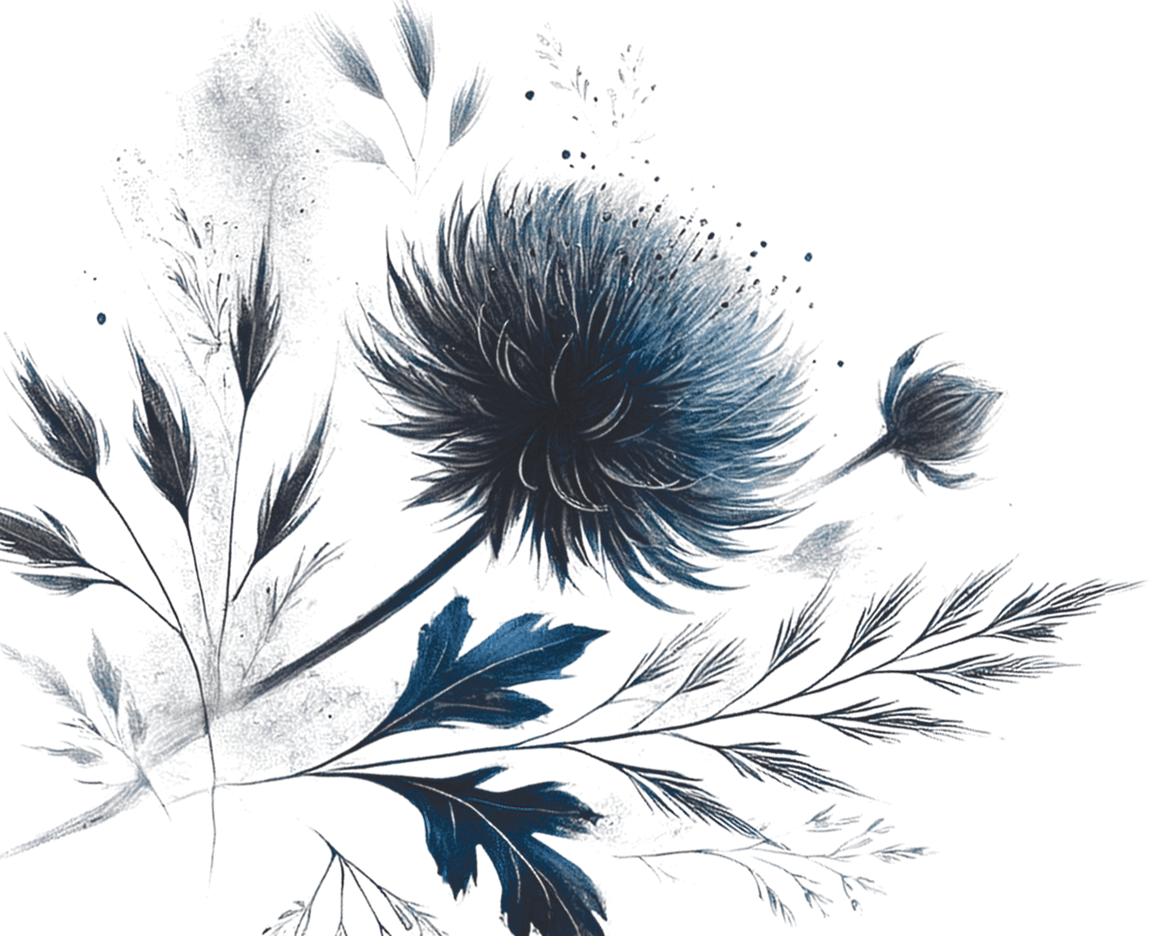 Blue thistle sketch
